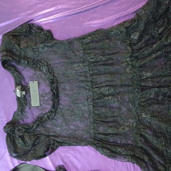 DOLLSKILL WIDOW XXL FORLORN LOVLINESS LACE SHEER TIERED MINI DRESS BLACK - Picture 11 of 15